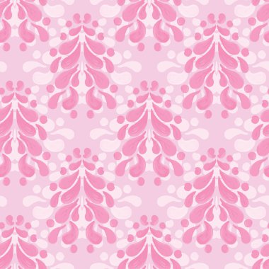 Modern Damask Kusursuz Tekrarlayan Vektör Deseni. Açık pembe çizgili.
