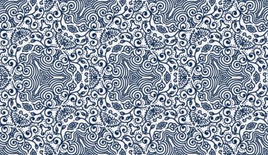 Geometrik tasarım, basit çizgi sanatı, kusursuz donanma renk vektör deseni. Fayanslar, tekstil ve duvar kağıtları için mükemmel.