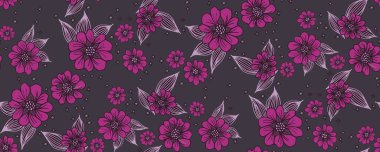 Bohem çiçekli, kusursuz vektör deseni. Modern grafik tekstil tasarımı. 