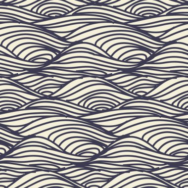 Dalgalı, kıvırcık psikedelik çizgiler sanatsal soyut vektör tasarımı. Kusursuz tekrarlama örneği. Fayanslar, tekstil ve duvar kağıtları için mükemmel.