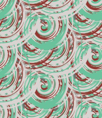 Dalgalı, kıvırcık psikedelik çizgiler sanatsal soyut vektör tasarımı. Kusursuz tekrarlama örneği. Fayanslar, tekstil ve duvar kağıtları için mükemmel.