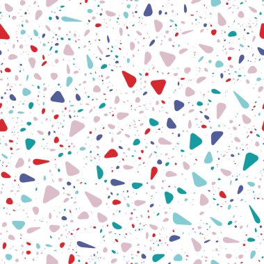 Kusursuz bir vektör örneği örneği. Benekli benekli tanecikler arka planda farklı boyutlarda ve renklerde.