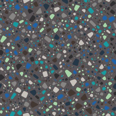 Kusursuz bir vektör örneği örneği. Benekli benekli tanecikler arka planda farklı boyutlarda ve renklerde.