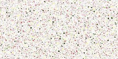 Kusursuz bir vektör örneği örneği. Benekli benekli tanecikler arka planda farklı boyutlarda ve renklerde.