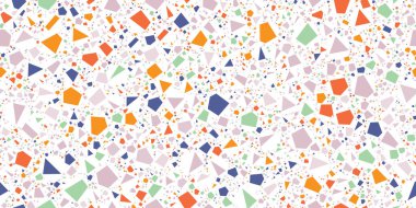 Kusursuz bir vektör örneği örneği. Benekli benekli tanecikler arka planda farklı boyutlarda ve renklerde.