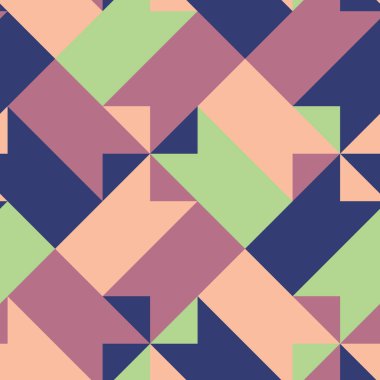 Renkli psikedelik, farklı şekillerde, çok renkli fayanslar. Kusursuz tekrarlama vektör deseni. 