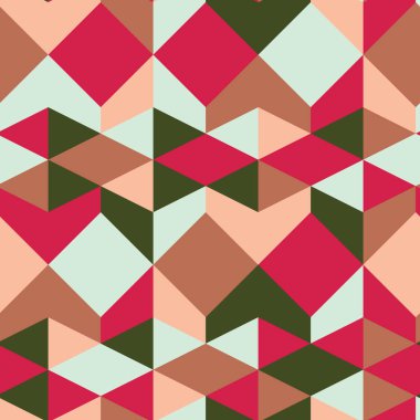 Renkli psikedelik, farklı şekillerde, çok renkli fayanslar. Kusursuz tekrarlama vektör deseni. 