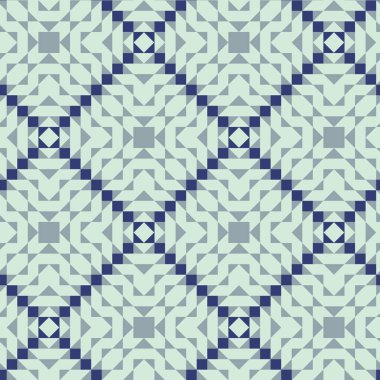 Kilim, tekstil ya da fayans temalı kusursuz desenli geometrik tasarım. Vektör dijital sanat