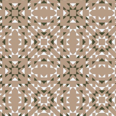 Kilim, tekstil ya da fayans temalı kusursuz desenli geometrik tasarım. Vektör dijital sanat