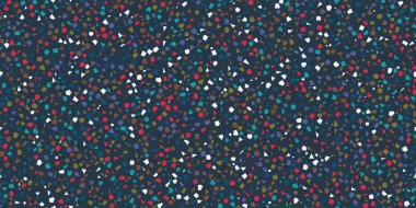 Kusursuz bir vektör örneği örneği. Benekli benekli tanecikler arka planda farklı boyutlarda ve renklerde.