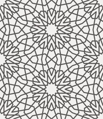 Geometrik tasarım, basit çizgi sanatı, kusursuz tekrar eden vektör deseni. Fayanslar, tekstil ve duvar kağıtları için mükemmel.