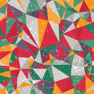 Çılgın renkli üçgen dokusu, kusursuz tekrarlanmayan vektör desen tasarımı. Soyut, geometrik, detaylı üretken sanat.