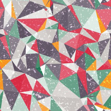 Çılgın renkli üçgen dokusu, kusursuz tekrarlanmayan vektör desen tasarımı. Soyut, geometrik, detaylı üretken sanat.