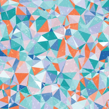 Çılgın renkli üçgen dokusu, kusursuz tekrarlanmayan vektör desen tasarımı. Soyut, geometrik, detaylı üretken sanat.