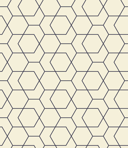 Navy on cream, Islamic sacred geometric design, simple line art, seamless repeat vector patter