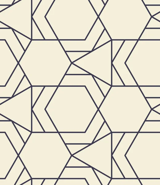 Флот Вершках Ісламський Священний Геометричний Дизайн Просте Лінійне Мистецтво Безшовні — стоковий вектор