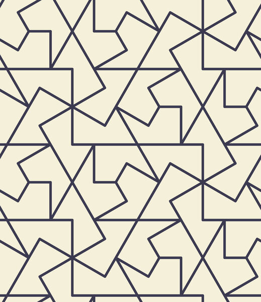 Navy on cream, Islamic sacred geometric design, simple line art, seamless repeat vector patter