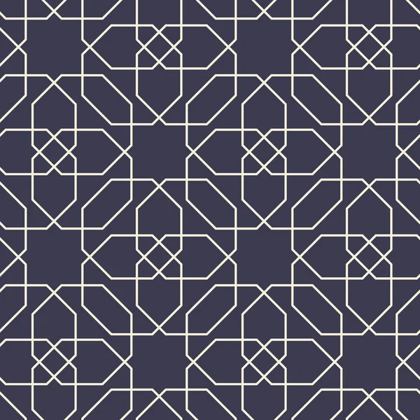 Crema Marina Diseño Geométrico Sagrado Islámico Arte Línea Simple Patrón — Archivo Imágenes Vectoriales