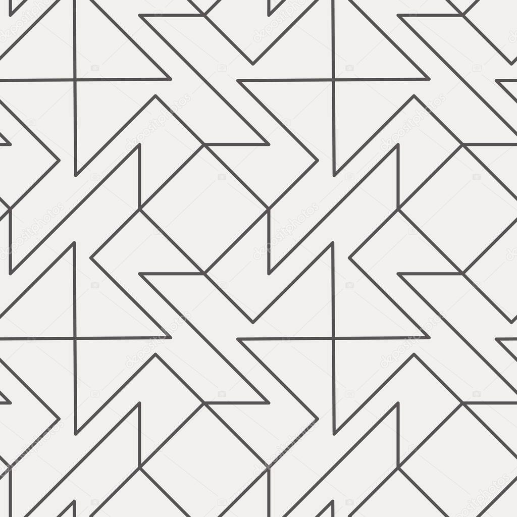 Geometric design, simple line art, seamless repeat vector pattern. Perfect for tiles, textile, wallpaper