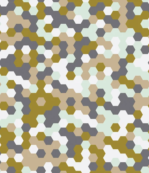 レトロな色の六角形の蜂の幾何学的なシームレスな繰り返しベクトルパターンウォッチ 六角形のモザイクタイルグリッド — ストックベクタ