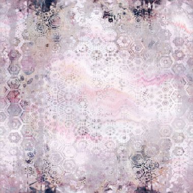 Karışık ortam kolajı yıllandırılmış pürüzsüz desen örneği