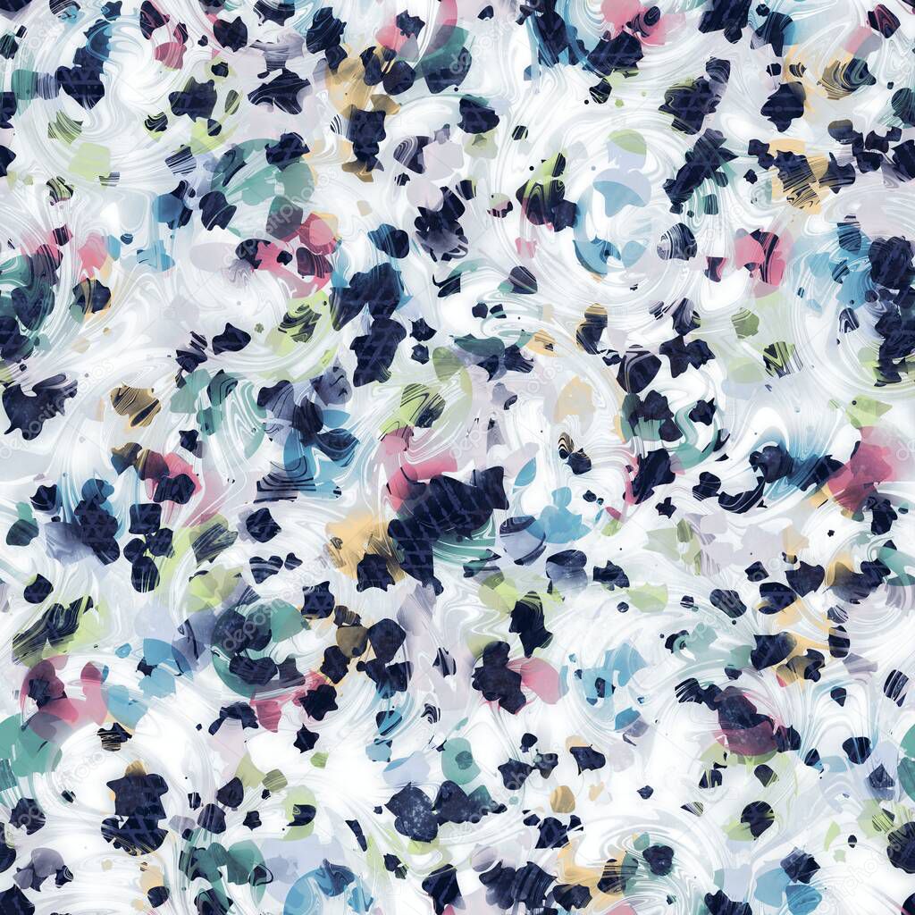 Seamless happy geo pattern with navy and white
