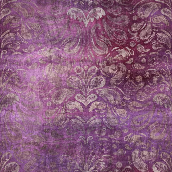 高級紫と日焼けダマスクシームレスパターン — ストック写真