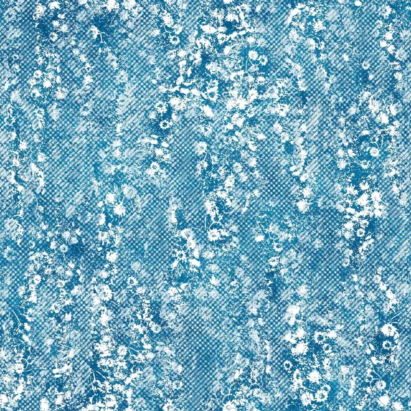 Sømløst blått blekkpennemønster med krysspapir – stockfoto