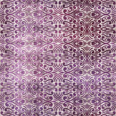 Şatafatlı mor ve bronzlaşmış damaskesiz desen