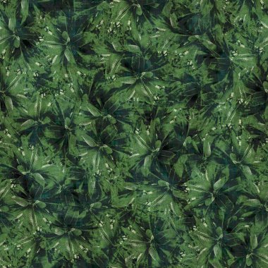 Yeşil tropikal palmiye yaprakları pürüzsüz desen bırakır