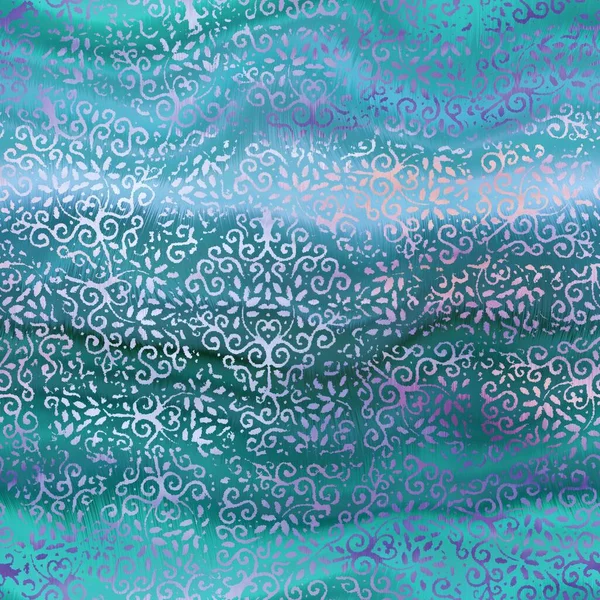 Glanzend damast patroon op golvend satijnachtig materiaal — Stockfoto