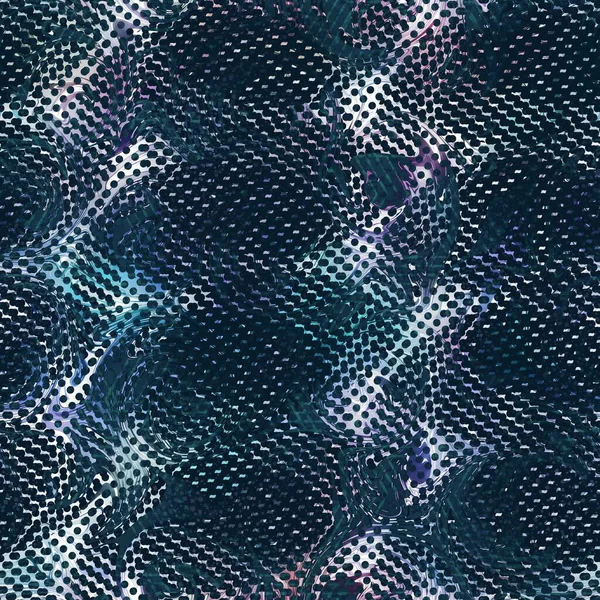 Lux navy and white iridescent geo seamless pattern — Stock Photo, Image