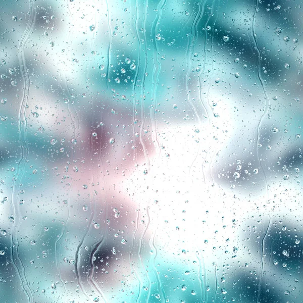 Inconsútil gota de lluvia patrón de repetición de agua en desenfoque —  Fotos de Stock