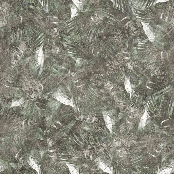 Нейтральна тропічна пальма залишає безшовний візерунок — стокове фото
