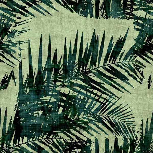 Grön tropisk palm blad sömlös mönster — Stockfoto