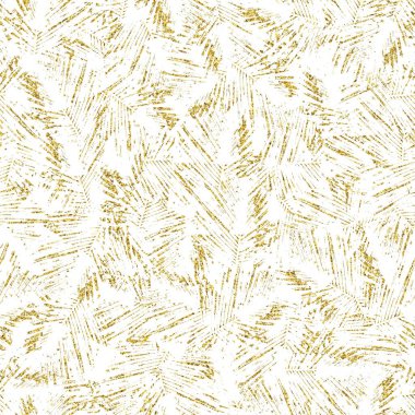 Altın parıltısı ve beyaz tropikal desenler