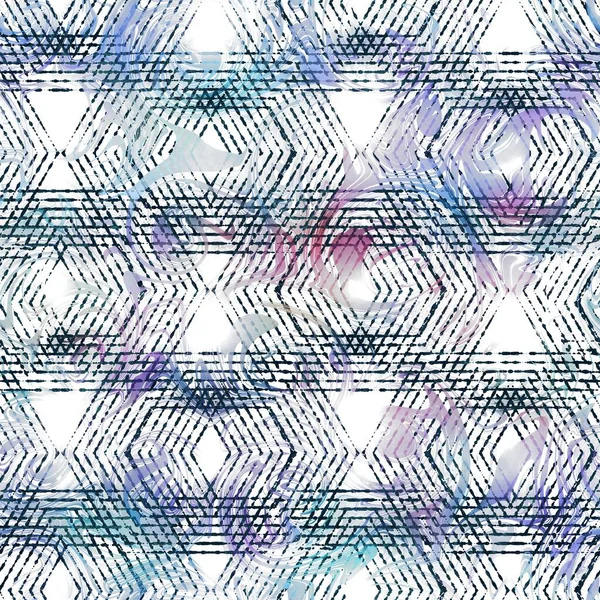 Lux azul marino y blanco iridiscente patrón geométrico sin costuras —  Fotos de Stock