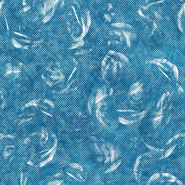 Bezešvé modré pero křížové modrotisk vzor — Stock fotografie