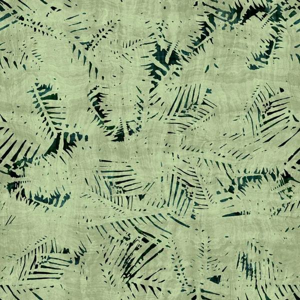 绿色热带棕榈树叶子无缝图案 — 图库照片