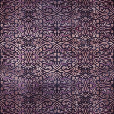 Şatafatlı mor ve bronzlaşmış damaskesiz desen