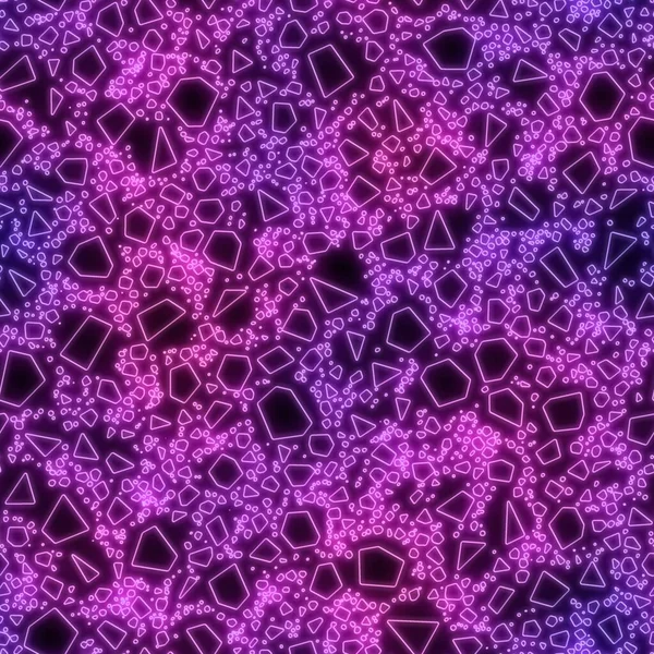 Neonljus på svart sömlös upprepa mönster — Stockfoto