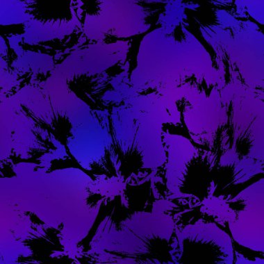 Miami gece tropikal siyah yapraklar gün batımı bulanıklığında