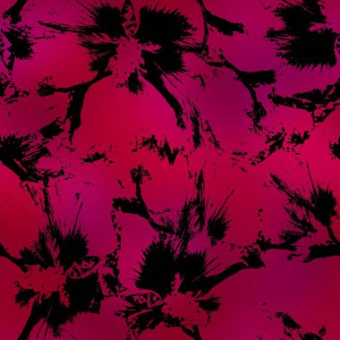 Miami gece tropikal siyah yapraklar gün batımı bulanıklığında