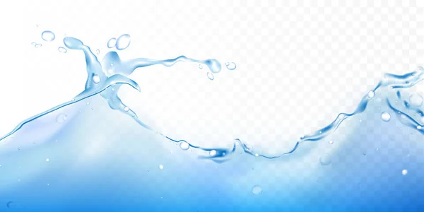 Beyaz arkaplan üzerinde su sıçrama ve dalga kabarcıkları vektörü