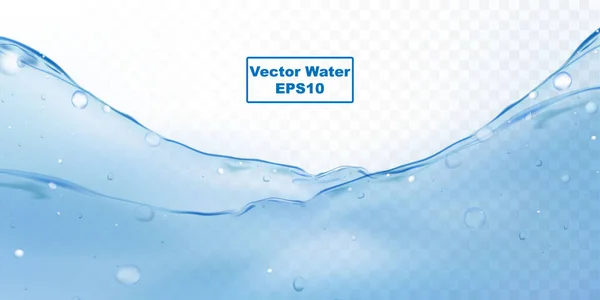 Vektor Vatten Stänk Och Krusning Bubblor Över Vit Bakgrund — Stock vektor