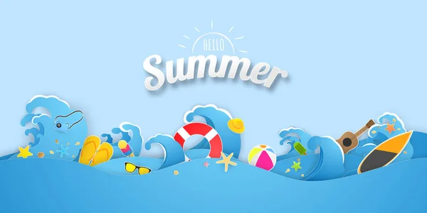 Zomer Zwemring Begroeting Achtergrond Viering Vector Illustratie Poster Banner Vector — Stockvector