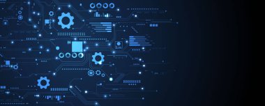 İş teknolojisi simgeleri iş ve teknoloji vektör arkaplanı belirledi