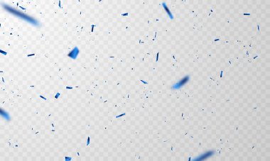 Konfeti mavisi kurdelelerle kutlama şablonu. Lüks tebrik kartı.