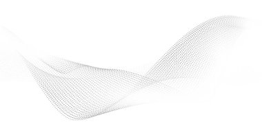 Soyut geometrik desen ve dinamik dalgalı arkaplan posteri. Teknoloji Parçacık Sisi Ağı Siber Güvenlik Vektörü illüstrasyonu.