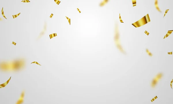 Святкування Фонового Шаблону Конфітті Золотими Стрічками Розкішна Вітальна Листівка Багата — стоковий вектор